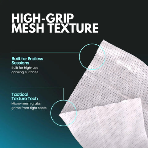 Close-up of Gaming Peripheral Wipes And Cleaner For Keyboards Mice Controllers Laptops PCs And Desks Alcohol Free Unscented Paraben Free 50 Pack