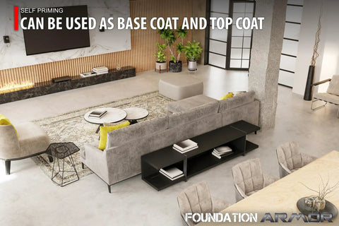 Stylish interior showcasing Straight Up Tough Matte Concrete Floor Coating For Garages in modern living space.