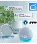 Smart speaker integration for 48Ft 15-Socket LED Outdoor String Lights With Remote Control Alexa Compatible Smart Life App Dimmable