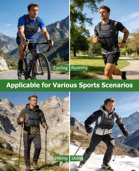 Men using Lightweight Running Vest With 2L Water Bladder Hydration Backpack For Men And Women for cycling, running, hiking, skiing