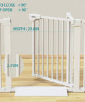 36 Inch Extra Tall Black Baby Gate For Stairs And Doorways, 29 To 48 Inch Wide, Metal Safety Auto Close Gate in white, open view