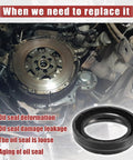 uxcell 2pcs crankshaft oil seal set for Toyota 4Runner; black rubber seal shown near the engine's clutch/flywheel