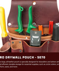 Pro Drywall Pouch With 11 Pockets And Tool Holders All Leather Built Tough On The Job Organizer for drywallers with tools inside