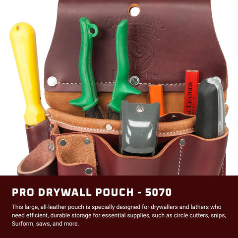Pro Drywall Pouch With 11 Pockets And Tool Holders All Leather Built Tough On The Job Organizer for drywallers with tools inside