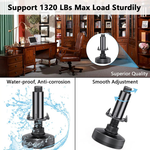 Heavy Duty Furniture Levelers With M10 Thread Adjustable Feet And T Nut Kit for stability on uneven floors, library setting
