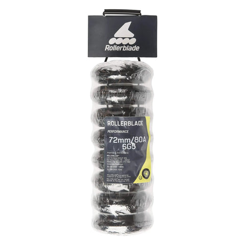 72mm 80A Inline Skate Wheel Kit with SG5 Bearings and Spacers Not Included, Replacement Wheels for Most Kids Skates