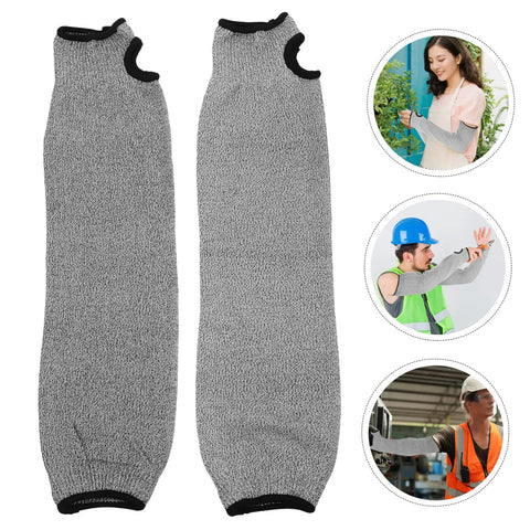 2 Pack Cut Resistant Arm Sleeves For Men Rock Solid Protection For Welding And Mechanic Jobs Dang Comfy Flexible Pe Material Forearm Guards That Handle Serious Shop Work All Day Long Grey