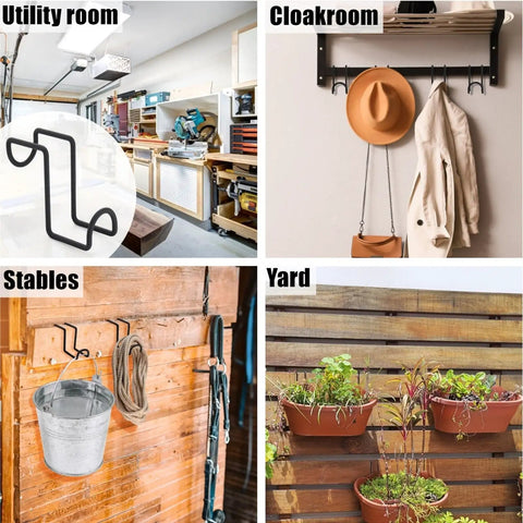8 Pack 4 Inch Heavy Duty Metal Tack Hooks Over Rail Bridle Rack For Hanging Horse Bridles Water Buckets Halters Saddle