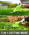Cordless 2-In-1 Hedge Trimmer And Grass Shears With 180 Degree Rotating Head Lightweight 7.2V Handheld Electric Tool for trimming grass and bushes.