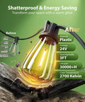 Lit Solar String Lights Outdoor Waterproof Shatterproof With Remote Dimmable And Timing 96 Ft Hanging Lights bulb details