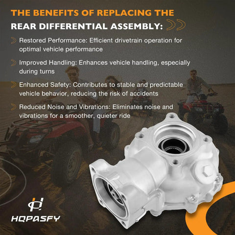 Beefy Rear Final Gear Differential Assembly For Rancher 350 And Rancher 400 ATV Models 2000 To 2007 overlaid on benefits text