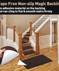 Ultra Plush Carpet Stair Tread Mat Soft Shag Non Slip Gel Backing Clings To Stairs Tape Free No Glue Dark Brown 2x3 ft stairs