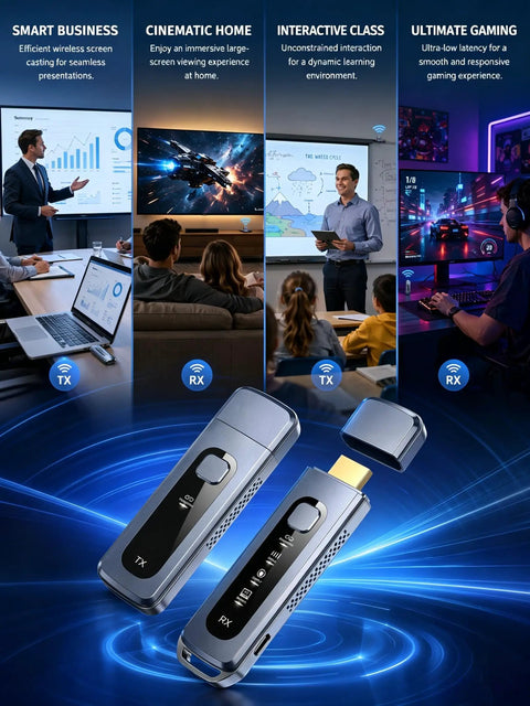 Wireless HDMI Transmitter And Receiver Kit With 165 Ft Range No WiFi Needed Plug And Play Dual Band 5G And 2.4G for TV Projector