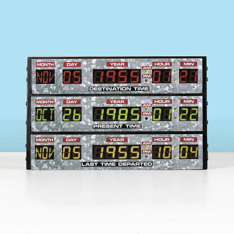 Back To The Future 3D Wall Lamp For Gaming Rooms And Space, Flicker Free Ambient Light showing time travel display with dates