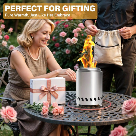 Tabletop Smokeless Fire Pit With Carry Bag For Outdoor Use Ideal For Camping Backyard Patio Garden Or Picnic Delivers Cozy Warmth