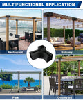 3 Way Pergola Bracket Kit For 4x4 Wood Beams Right Angle Corner Brackets Outdoor Gazebo Support in various settings