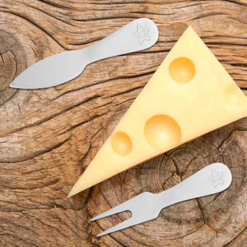 Five Piece Stainless Steel Cheese Knife Set With Butter Spreader For Easy Cutting And On The Go Use For Home Gatherings And Camping