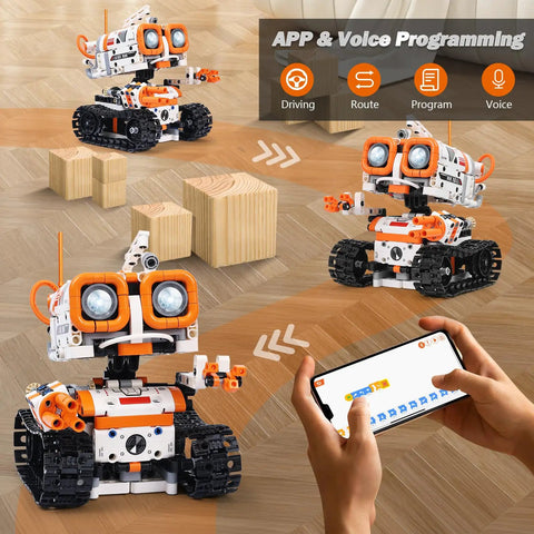 3 In 1 Remote And App Controlled STEM Robotics Kit For Kids Ages 8 To 12, 560 Piece Building Set, robots and app control
