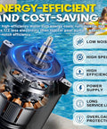 Beefed-Up 1.5 HP Pool Pump Motor 56J Frame 115 230V 3450 RPM with energy-efficient features and swimming pool in background