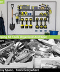 Heavy Duty Wall Mounted Power Tool Organizer Rack With Six Drill Holders For Cordless Drills Three Layer Metal Tool Storage