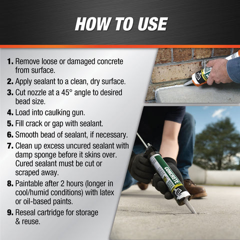How to use Concrete And Mortar Filler And Sealant In Gray For Interior And Exterior Cracks And Holes DIY Friendly And Ready To Use
