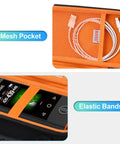 Rugged Carrying Case For Wingman HD GPS Speaker with orange mesh pocket and elastic bands for cable and accessory storage.