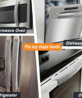 Velvet Refrigerator Handle Covers Set Of 5 Washable Door Handle Protectors for Fridge Oven Microwave Dishwasher shown in use