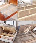 4 Pack Adjustable Wooden Bed Slat Support Legs With Height Adjustable Center Support For Diy Fur Bed Sturdy Wood Furniture Feet Replacement 12 To 14 Cm For Stable Sleep And Floor Protection, showing assembly on various bed frames.