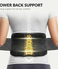Back Support Belt For Men And Women Breathable Lumbar Brace For Sciatica And Herniated Discs Scoliosis Relief Low Back Pain Prevention Dual Adjustable Straps XXL Size All Day Comfort And Support shown on model