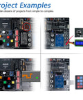 Projects Kit With Control Board V4 For Arduino IDE, demonstrating electronic circuits and components with step-by-step guides.