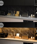 Under Cabinet LED Lighting Kit With 6 12 Inch Light Strips, 2000 Lumen Ultra Bright Warm White installed on kitchen counter