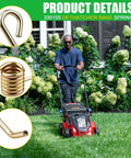 Man using mower with Dethatcher Rake Spring Replacement 6 Pack For 16 Inch Dethatching Mower Blades Compatible With Arnold Power Blade