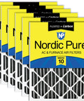 MERV 10 Plus Carbon Furnace Air Filter, 18x24x4 Nominal Size, Actual 17.5x23.38x3.63, Six Pack of Nordic Pure filters