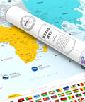 Colorful Wall Map Poster With Flags And Capitals, The Ultimate World Map For Classrooms And Homes, featuring Africa and rolled map