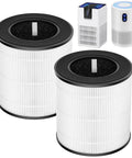 Two replacement filters for MOOKA B-D02L and B-D02U purifiers, Three In One HEPA Air Purifier Replacement Filter For B D02L And B D02U Purifiers.
