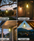 Solar Pendant Lights For Outdoors And Indoors With Pull Cord And Remote No Wiring Required Easy Setup Solar Powered Chandelier Gazebo Ceiling Lights With Adjustable Panel For Yard Patio Balcony Barn Garage - displaying as ambient lighting in various outdoor and indoor settings.