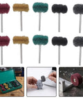 Bulk 100 Pack Rotary Tool Buffing Wheels Polishing Kit For Metal Removal And Deburring Grit Polishing Wheels in use