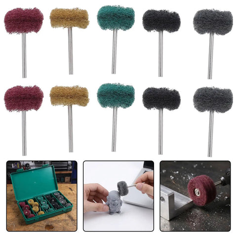 100 Pcs 1.8 Inch Double Layer Abrasive Buffing Wheels Kit For Rotary Tools Polishing And Deburring Metal Jewelry Parts
