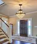 Black Crystal Chandelier With Seven Light Pendant Ceiling Fixture Dimmable E14 Compatible For Dining Room Living Room Kitchen Farmhouse Foyer Modern Rustic Luxury Lighting in foyer