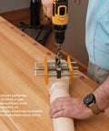 Self Centering Doweling Jig With Aluminum Alloy Guide Bushings For Precise Woodworking Joints And Furniture Assembly, 64mm Wide