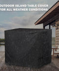 Pro Grade Heavy Duty All Weather Outdoor Island Table Cover For Feasto Grill Cart With Storage Cabinet in rainy weather