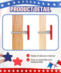 Side view of red silicone knob with screws for Patriotic Star Cabinet Knob Set 12 Piece Red And Blue Silicone Drawer Knobs For Kitchen Decor 4th Of July Party Decor Easy Assembly With Screws Great Gift For Home And Holiday.