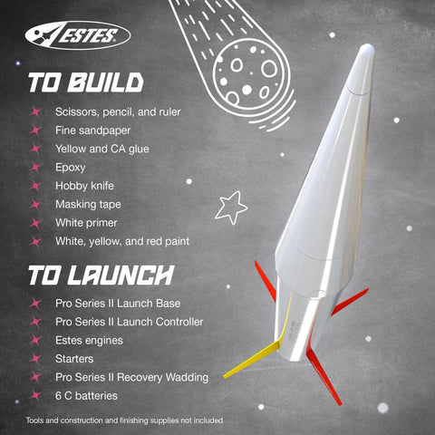 Nike Smoke Pro Series II STEM Rocket Kit for Expert Builders, featuring rocket components and assembly tools list.
