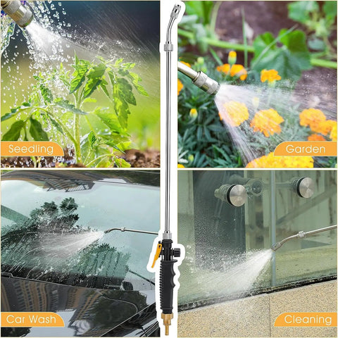 Beefy Long Reach Sprayer Wand 44 Inch With Universal Brass Barb Connectors used for gardening, car wash, and cleaning tasks