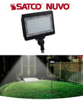 Heavy Duty Led Flood Lights 6 Pack 50 Watt Brushed Bronze Outdoor Security Spotlight 3000K Warm White Waterproof Wall Mount view in backyard with soft lighting