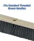 Heavy Hitter Commercial Floor Sweep Head, 24 Inch Horsehair And Tampico Blend showing broom head with bristles and wooden base.