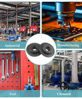 Collage of industrial settings and tools with tubing cutter blades for various models and industries.