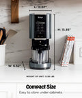 Ultimate Seven In One Frozen Treat Machine That Goes Hard On Cravings Includes One Touch Programs, shown in compact kitchen space.