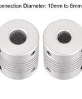 10 To 8 mm Aluminum Shaft Coupling Flexible Spring Coupler For Motors shown front view