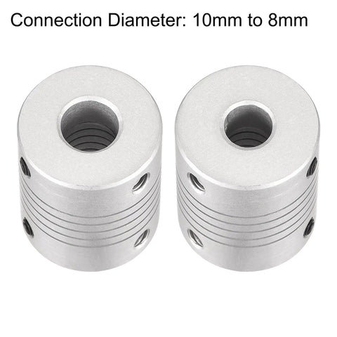 10 To 8 mm Aluminum Shaft Coupling Flexible Spring Coupler For Motors shown front view